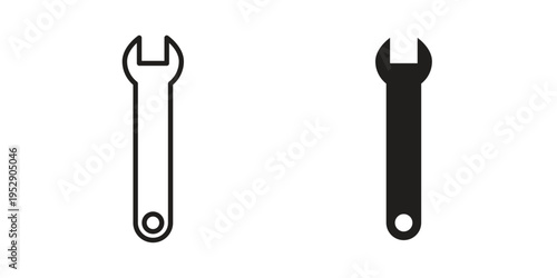 Wrench icon simple outline style. Editable stroke EPS 10