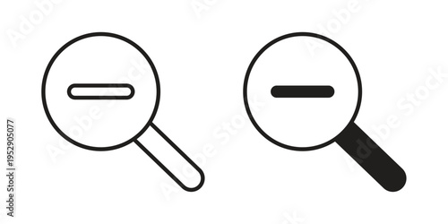 Zoom out icon simple outline style. Editable stroke EPS 10