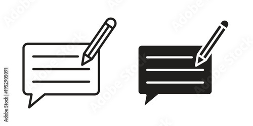 Free Download Write comment icon simple outline style. Editable stroke EPS 10 - GFXLoad