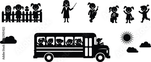 Teachers day silhouette celebrating educators and students