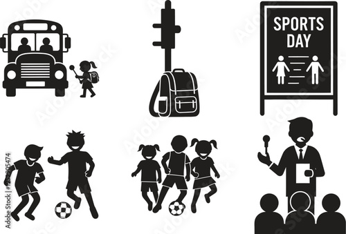 Teachers day sports event silhouette illustration