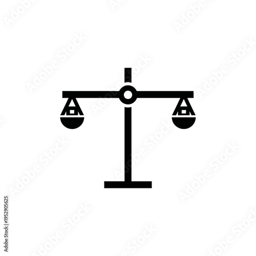 Scales of Justice Icon, Balance Symbol, Legal and Fairness Concept