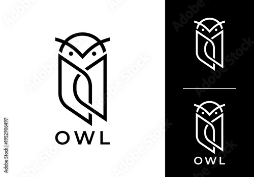 simple abstract owl logo design