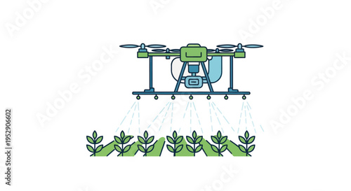 Agricultural Drone Spraying Crops - Modern Farming Technology