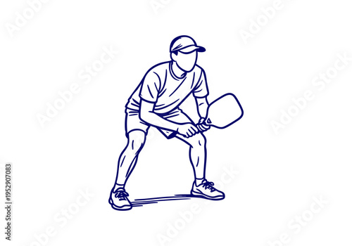 Pickleball hand drawn simple sketch vector illustration