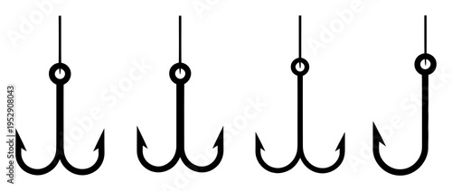 Fishing Hooks Collection Vector Illustration
