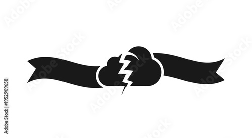 Black Ribbon with Torn Cloud and Lightning.