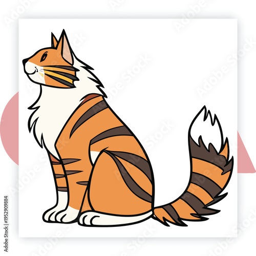 Set of cat on white background vector illustration