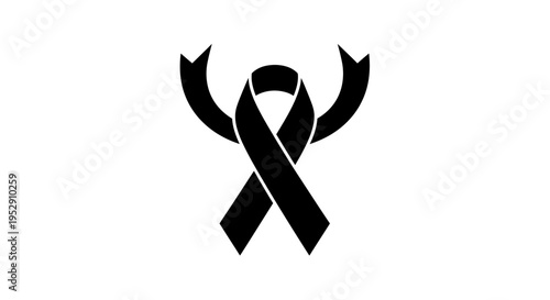 Black Awareness Ribbon Symbol Awareness Campaign.