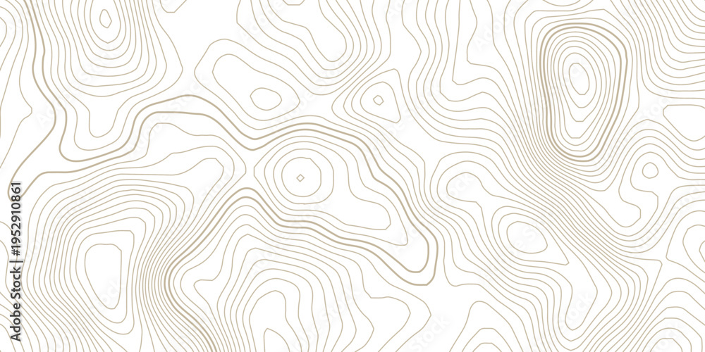 Fototapeta premium Minimal Beige Topographic Contour Line Pattern on Transparent Background with Flowing Organic Shapes, Abstract Terrain Map Design for Modern Cartography Projects.