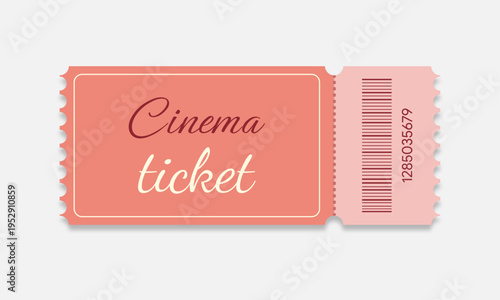  Ticket template on white background.