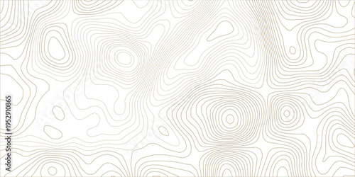 Seamless Abstract Topographic Map Pattern with Beige Contour Lines on Transparent Background, Flowing Elevation Curves and Minimal Geographic Design Style.