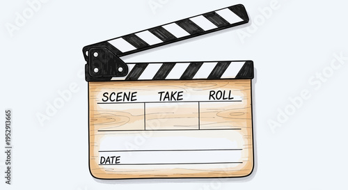 Hand Drawn Film Clapperboard Illustration