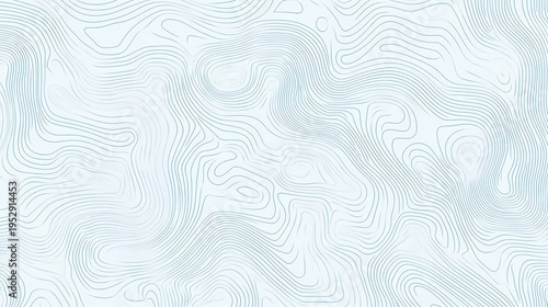 Pale blue topographic lines flow across a white background, forming an abstract pattern