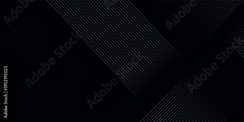 Black background with shiny diagonal lines wallpaper, Black and grey metallic abstract tech geometric linear background.