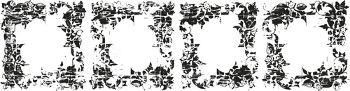 cacao letters with floral decorative shapes vintage monochrome ornamental text design