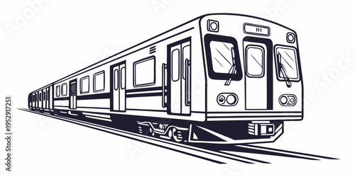 A sleek, modern train traveling on a curved track through a scenic landscape.