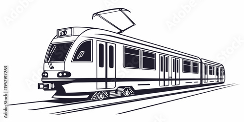 Modern train with a sleek design traveling on a railway track