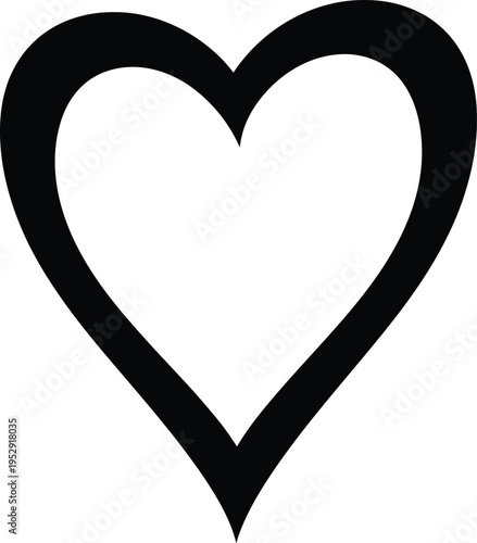 A bold and simple outline of a heart shape against a plain background Vector