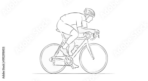 A cyclist riding a bicycle with a sleek and modern design Imagem vetorial
