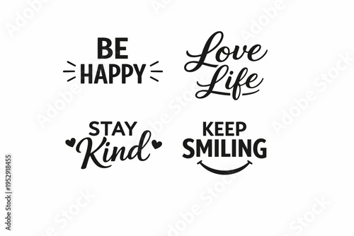 Positive inspirational quotes in stylish typography design