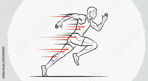 Running Athlete Sketch – Speed and Motion Concept Sports Illustration