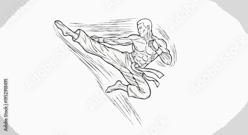 Dynamic Athlete Sketch – Action Sports Illustration with Motion Lines