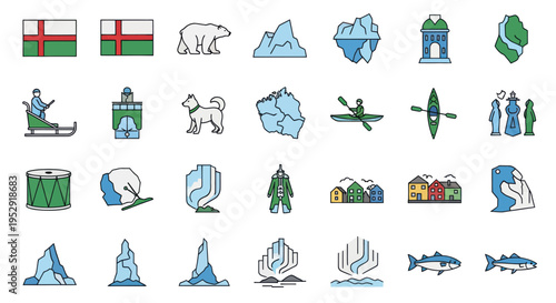 Arctic Icons: Polar Bear, Icebergs, Inuit Culture, Northern Life Symbols