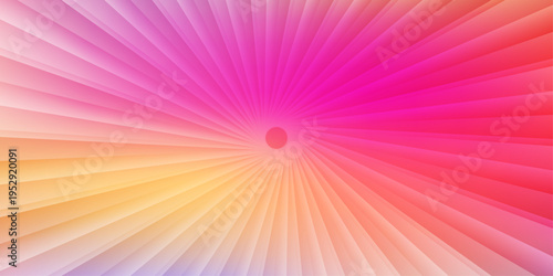 Colorful Vector Illustration of Circular Beam Pattern with Soft Transitions and Depth Providing an Energetic Aesthetic for Social Media Banners and Contemporary Posters.