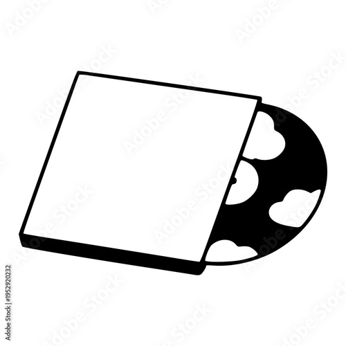 retro music record and cardboard cover vector graphic
