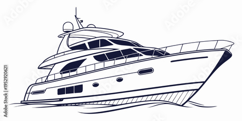 Elegant white yacht with multiple decks and windows cruising on calm waters