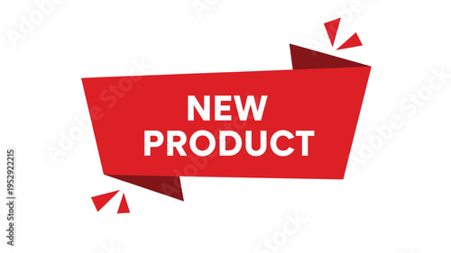 A vibrant red banner announces a new product with bold white lettering