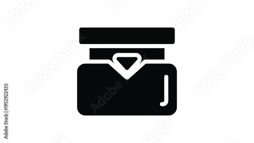 Black and white icon of a bottle with a dropper lid and heart-shaped label