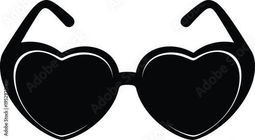 Black heart-shaped sunglasses with a sleek and stylish design Vector