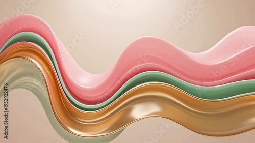 Flowing ribbons in soft pastel hues