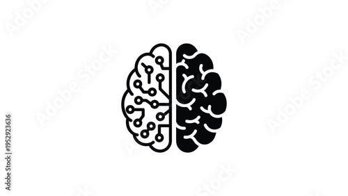 The fusion of human brain and digital circuitry in a striking visual metaphor