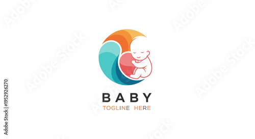 Baby Laughing Icon Design, Child Emotions Logo, White Background, Vector Illustration, Playful Concept View