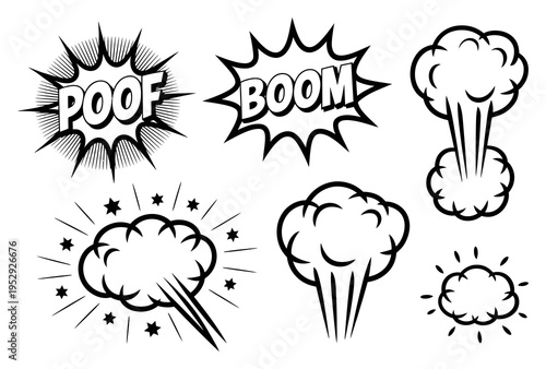 Comic Explosion Vector Illustration Set