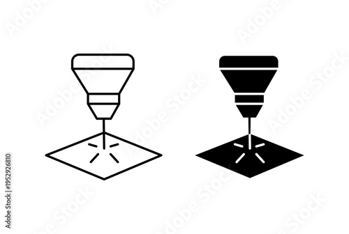 Laser machine icon with editable stroke. Black solid icons