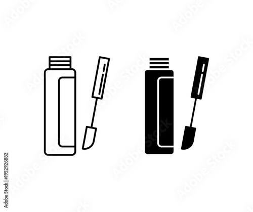 Lip gloss icon with editable stroke. Black solid icons