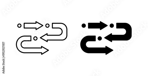 Methodology icon with editable stroke. Black solid icons