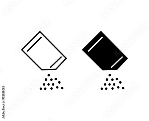 Packet soluble powder icon with editable stroke. Black solid icons