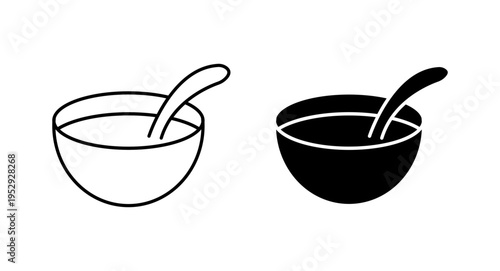 Porridge baby cereal icon with editable stroke. Black solid icons