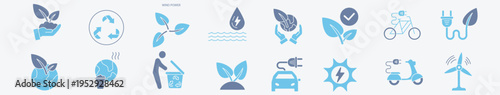 “Ecology Icon Set – Environment, Sustainability, Nature and Green Energy Symbols”