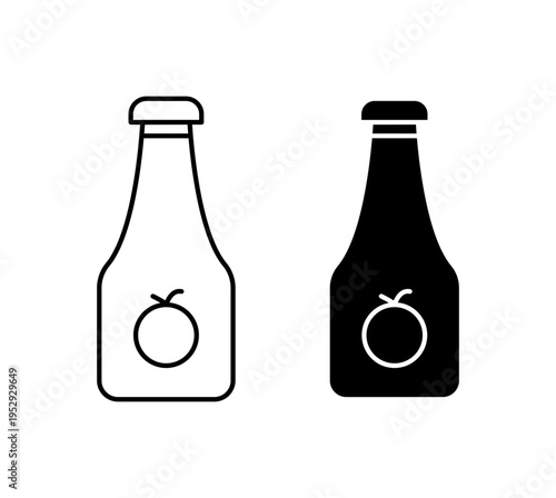 Sauce bottles icon with editable stroke. Black solid icons