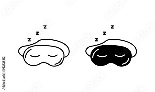 Sleeping mask icon with editable stroke. Black solid icons
