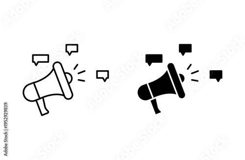 Social campaign icon with editable stroke. Black solid icons