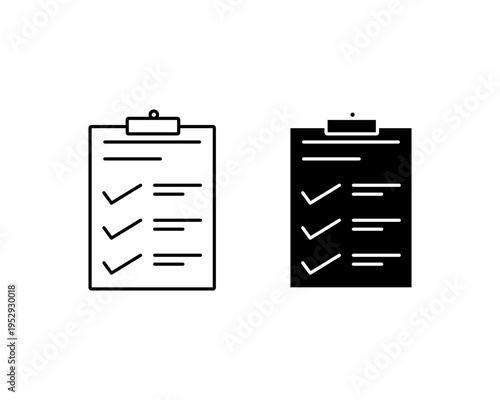 Survey icon with editable stroke. Black solid icons