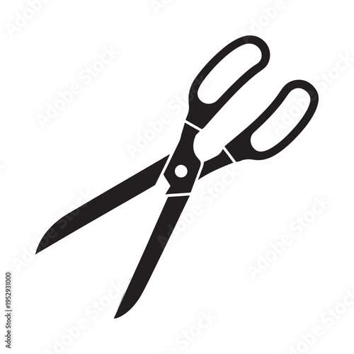 Wallpaper Mural A simple black silhouette depiction of a pair of open scissors Torontodigital.ca