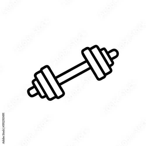 Dumbbell icon representing fitness, weightlifting, gym equipment, and strength training